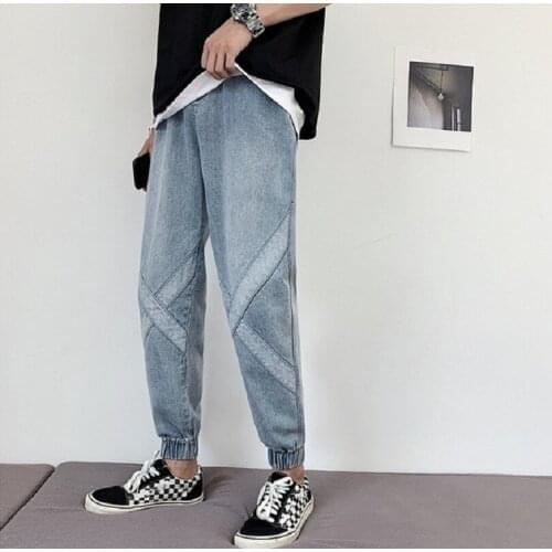 Mens New Arrival Hip Hop Streetwear Jeans Harem Pants Male Jeans Denim Trousers Sweatpants Long Pants Joggers 2 Color