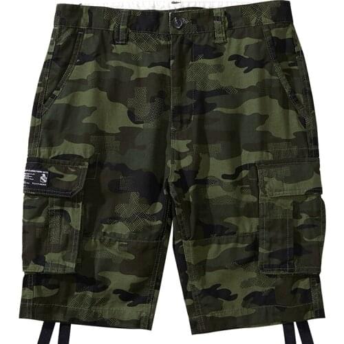 Knee-Length Mens Cargo Shorts Mens Casual Shorts Camouflage Muti Pockets Male Summer Joggers Army Style Plus Size 2020 New 59