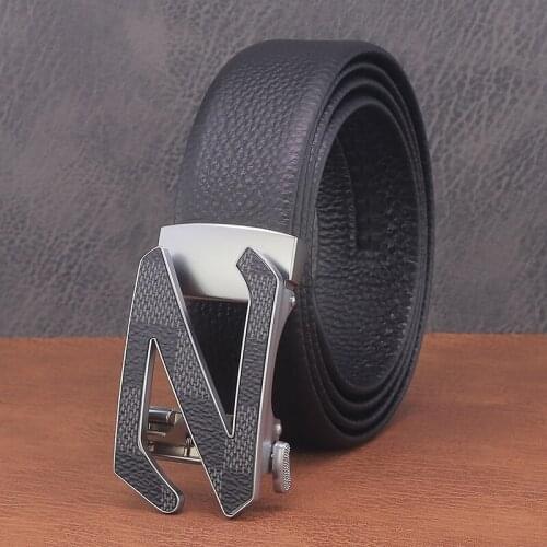 High Quality Z letter Automatic Buckle belt men luxury famous brand designer full genuine leather fashion trouser ceinture homme