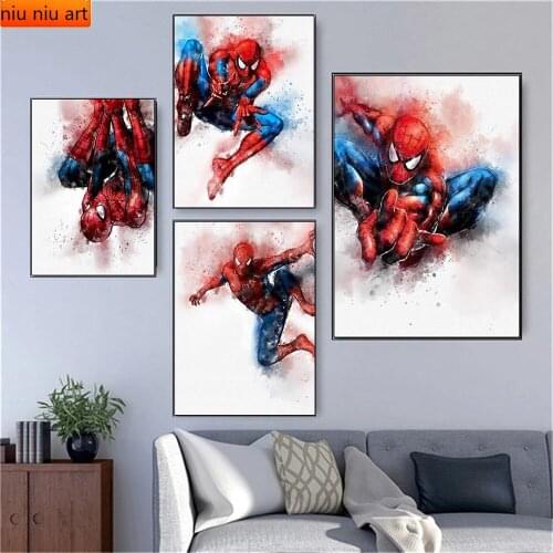 Disney Superhero Spiderman 5D DIY Full Diamond Embroidery Diamond Inlaid Diamond Mosaic Cross Stitch Kits Room Decoration