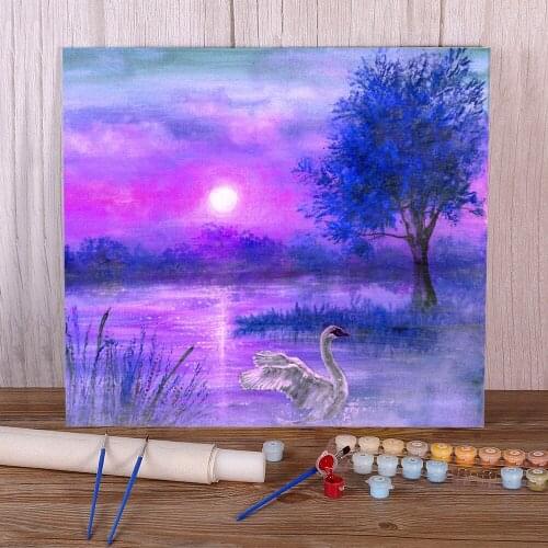 Natural Scenery Grace Paint By Numbers Complete Kit Acrylic Paints 40*50 Paiting By Numbers Wall Decoration Handiwork