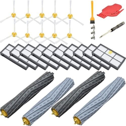 Replacement Accessory Kit For Irobot Roomba 800 Series 850 860 861 866 870 880 890 900 Series 960 980,10 Filter,10 Side Brush