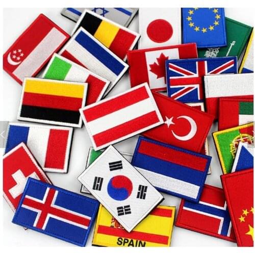 National Flag Embroidery Patches for Different Country Embroidery Nation Flags Cloth Patch Embroidery Patch Logo Countries Flags
