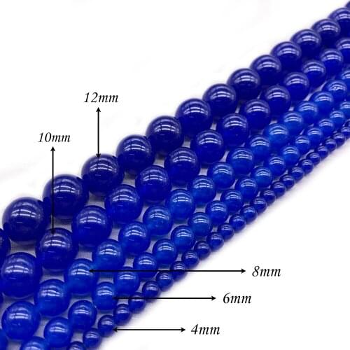 Natural Stone Ultramarine Round Loose Charm BeadsFitMulti-purpose Jewelry Making 4 6 8 10 12MMPick Size J330