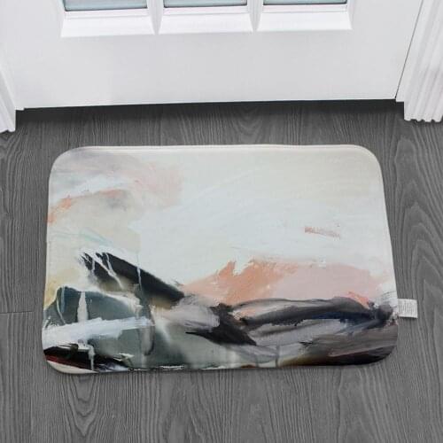 Retro Abstract Art Pattern Fleece Anti-slip Rug Carpet Bathroom Entrance Interior Floor Mat Home DecorLZE5