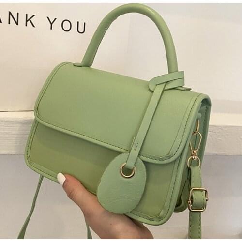 Solid Color Shoulder Crossbody Flap Bags For Women 2021 PU Leather Womens Designer Simple Handbag Female Travel Messenger Bag