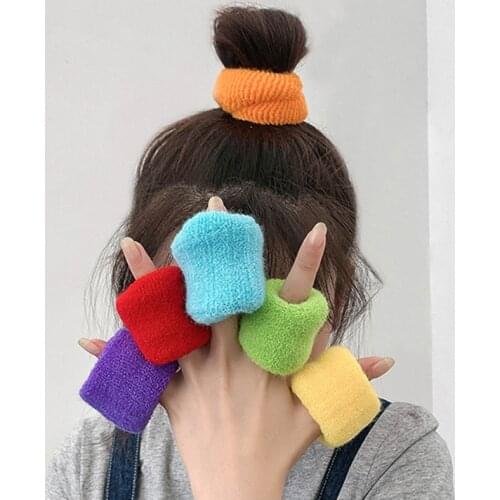12Pcs/Pack Hair Band Seamless Towel Ring Elastic Hair Rope Ponytail Holder Hair Ties Hair Accessories