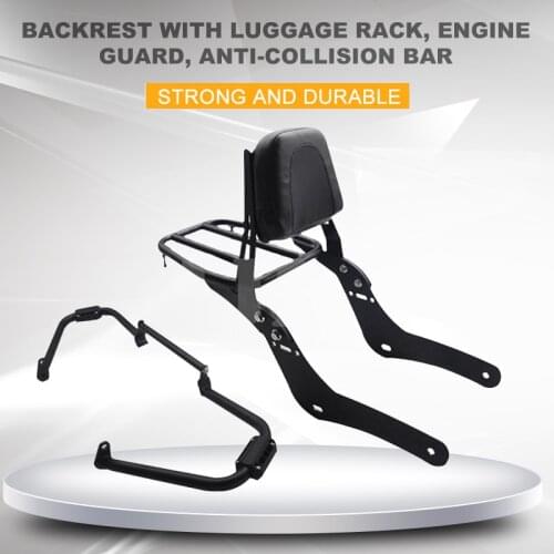 Sissy Bar Backrest With Luggage Rack Engine Guard Crash Bars Protector For Honda Rebel CMX300 CMX500 2017-2021