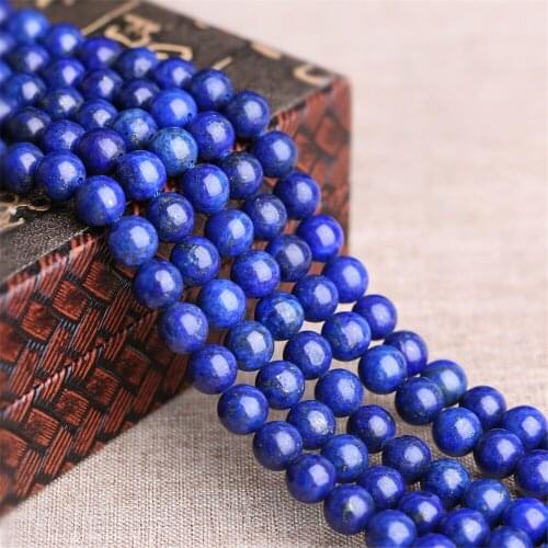 Enhanced Natural Lapis Lazuli Beads 6mm-14mm Smooth Polished Round 15 Inch Strand QS03