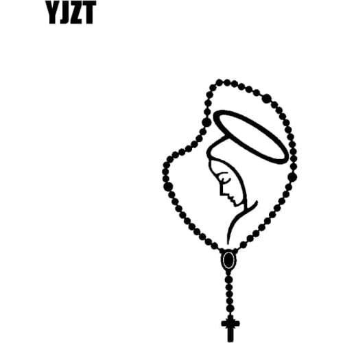 YJZT 8.3CM*17.8CM Pearl Jesus Vinyl Car Motorcycle Stickers Decal Black/Silver C13-000303