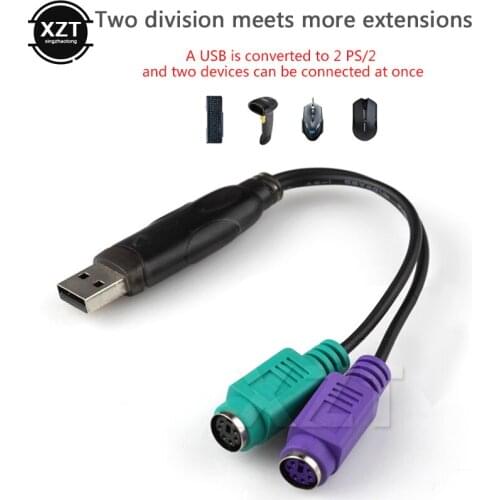 1/2/3pcs 2in1 USB Male To PS/2 PS2 Female Converter Cable Cord Converter Adapter Keyboard mouse mice Adapter