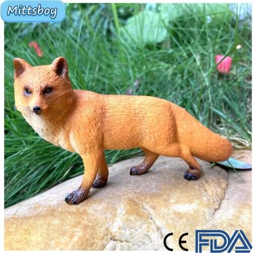 Baby 1Pcs Simulation Wild Animal Vulpes CE Solid Action Figure Model Collection Deco Educational toy for Children Popular scienc