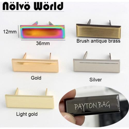 10-50 pieces,Laser Engrave Your Brand On Label,Sewing crafts rectangle metal purse label tags,sew bags handmade metal labels tag