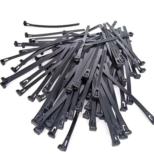 100pcs Black Nylon Cable Tie Machinery Crossbeam Cable Line Fixed Fastener Strap Clips