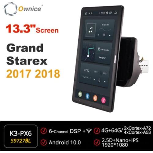 13.3 Inch 1920*1080 Ownice 1 Din Android 10.0 Car Radio ForHyundai H1 Grand Starex 2017 2018 GPS Audio Player Auto Rotatable