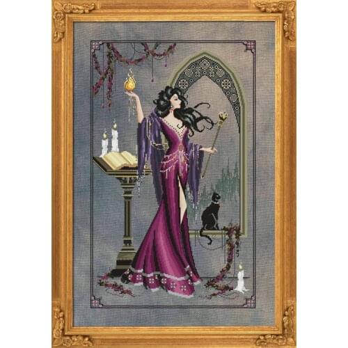 2021 Customzied Embroidery The Sorceress Beana Modern Cross Stitch Sampler with 100% Cotton Floss & Free Shipping for Wall Decor