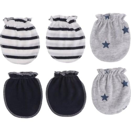 3Pairs Fashion Baby Anti Scratching Gloves Newborn Protection Face Cotton Scratch Mittens