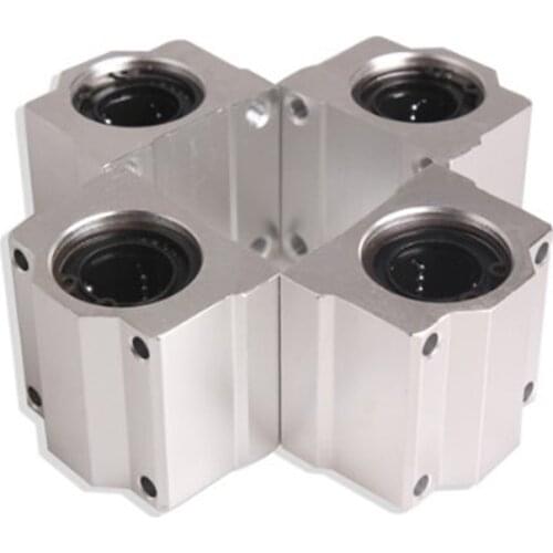 4 Pcs SC20UU 20mm Aluminum Linear Motion Ball Bearing Slide Bushing for CNC