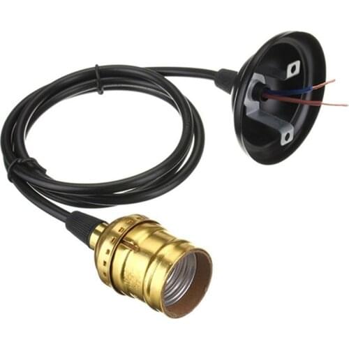 4 Pack E27 Socket Screw Bulbs Edison Retro Pendant Lamp Holder With Wire Without Switch 110-220V (Golden)