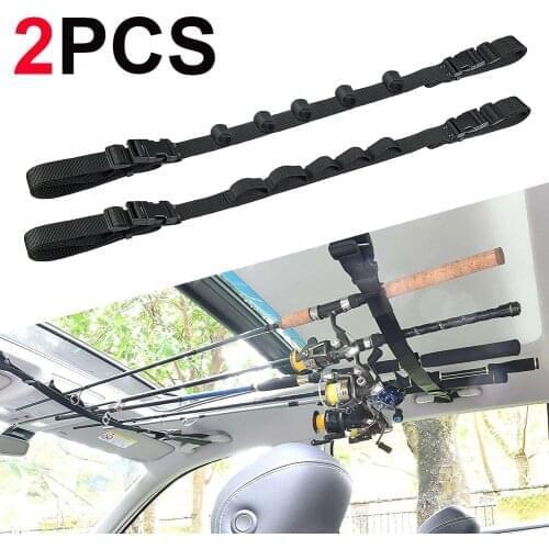 Car Mounted Storage Rack Fishing Rod Gear Holder Vehicle Fishing Rod Rack Holder Strap Storage Car Rest Belt Carrier For SUV Van