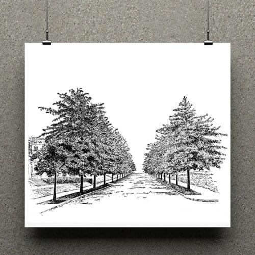AZSG Trees / Path Clear Stamps For Scrapbooking DIY Clip Art /Card Making Decoration Stamps Crafts