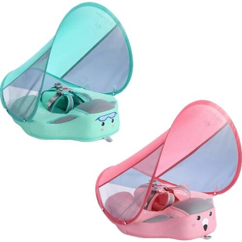 Baby Infant Non-Inflatable Float Lying Swimming Ring Children Waist Float Ring Floats Pool Toys Swim Trainer Sunshade Swim Ring