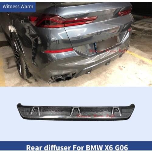 Car Rear Bumper Diffuser Lip Spoier Carbon Fiber For BMW X6 G06 2019-2021