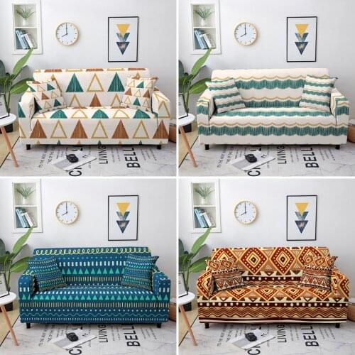 Stretch Geometric Sofa Slipcover for Living Room Fully-wrapped Sofa Cover Elastic Corner Couch Cover Sofa Chaise Cover Lounge