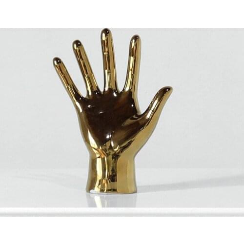 Porcelain Gold Ornaments Figurines Modern Home Decoration Gesture Statue Desktop Gifts christmas decorations
