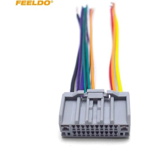 FEELDO 1PC Car Audio Stereo Wiring Harness Adapter Plug For Jeep Wrangler/Compass OEM Factory Radio CD/DVD #CT4050