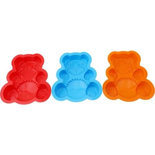 3D Cake Mould Blue / Red Silicone Bear Shape Mold Decorating Cake Tool DIY Cookie Tray Kitchen Baking Cake Mould
