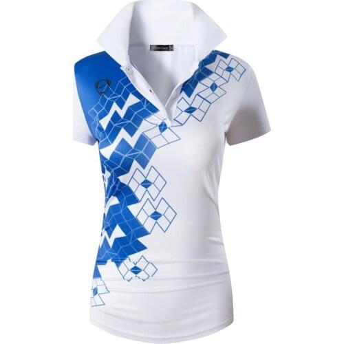 Jeansian Womens Casual Designer Short Sleeve T-Shirt Tee Shirts Tshirt Golf Tennis Badminton SWT289 White