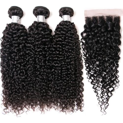 Mongolian Kinky Curly 100% Human Hair Bundles Jerry Curl Hair Extensions Curly Wavy Cheap Remy Curly 1/3/4Bundles Virgin Hair