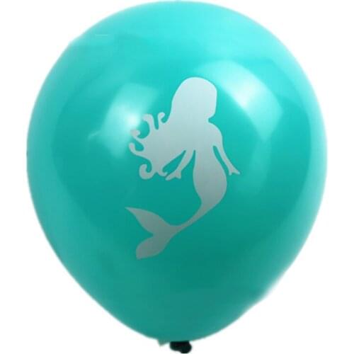 Lychee 10Pcs Mermaid Pattern Latex Balloon Party Colorful Balloon Birthday Festival DIY Decoration Accessories