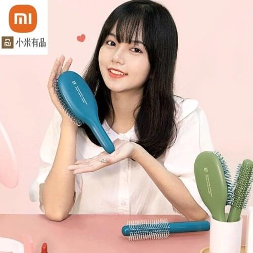 Xiaomi youpin air cushion massage comb hair curling comb blowing hair styling inner button massage comb hair salon supplies