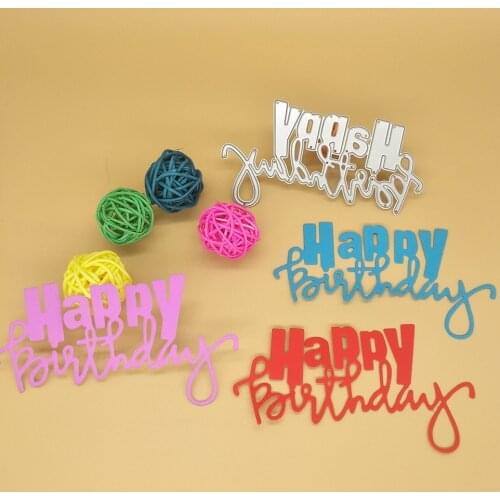 English happy birthday metal cutting mold scrapbook photo album decoration DIY handmade art