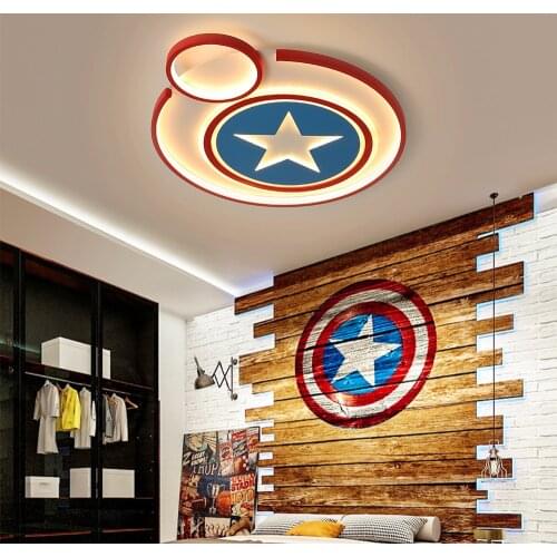 Cartoon Star Ceiling Light with Remote Modern LED Round Lamp Metal Chandelier with Acrylic Shades for Boy Kids Bedroom Nursery