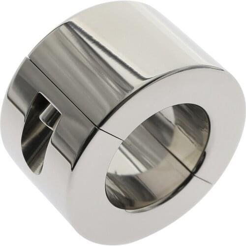 Stainless Steel Ball Stretcher Scrotum Pendant Restraint Ring Weight Penis Bondage Scrotum Magmetic Lock Traning Ring For Men