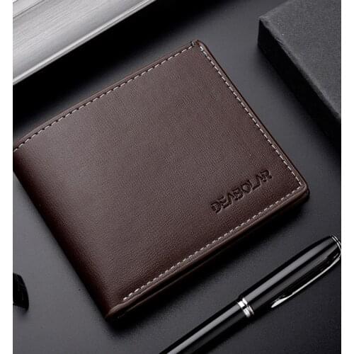 Mens Business Bifold Short Wallets Credit ID Card Holder Wallet Masculina Billetera Hombre Men Purse Male Money Slim Uomo Porte