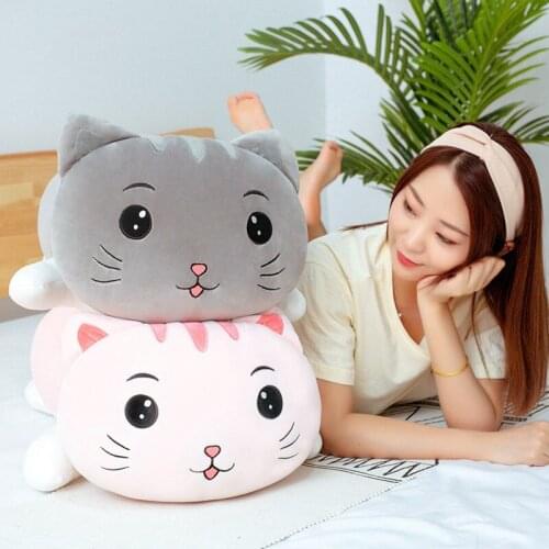 Soft Classic Cat Plush Long Pillow Stuffed Cartoon Animal Doll Sofa Cushion Birthday Christmas Gift For Children Girls Lovers