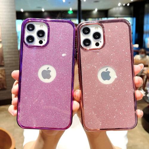 For iPhone 12 Pro MAX 11Pro Max X 12mini XS Max XR Case Flash drilling Phone Cases For iPhone SE 7 8 6s plus Soft silicone Cover