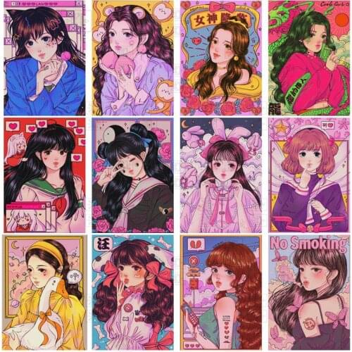 5D Diy Diamond Painting Kit Cartoon Girl Portrait Full Square Round Embroidery Characters Cross Stitch Handmade Wall Decor Gift