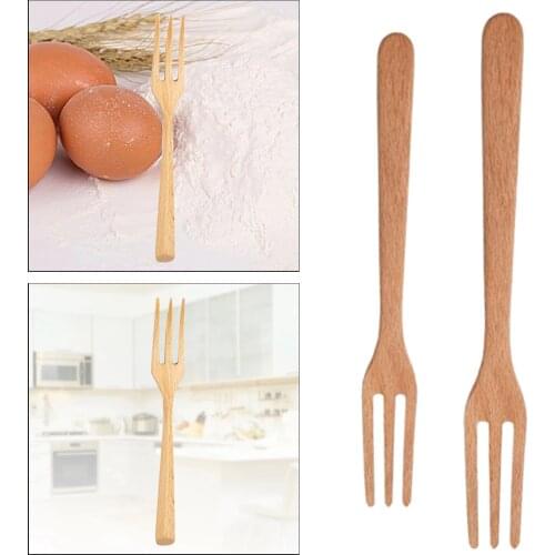 2pcs Wooden Forks Set Traditional Cutlery Cutlery Set Dinner Forks Wooden Dinner Utensil Set Tableware Dinnerware