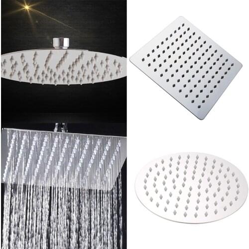 8 Inch Round Square Stainless Steel Shower Head Adjustable Bath Rainfall ShowerHead 6 Inch Bathroom Faucet Products Nozzle Spray