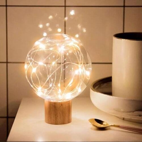 Star Night Light Moon USB Charging Bedroom Bedside Ball Log Childrens Room Night Light Led Night Light Wood Base Holiday Gift