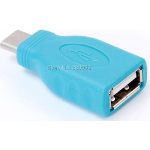 New USB 3.1 type C Male to USB 2.0 A Female OTG Blue Converter Adapter