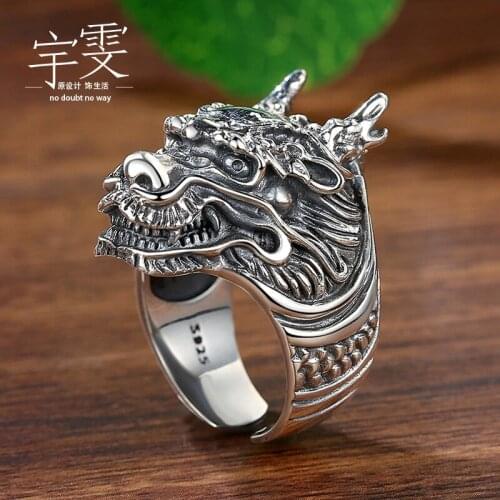 New style bibcock personality 999 silver domineer ring silver ring