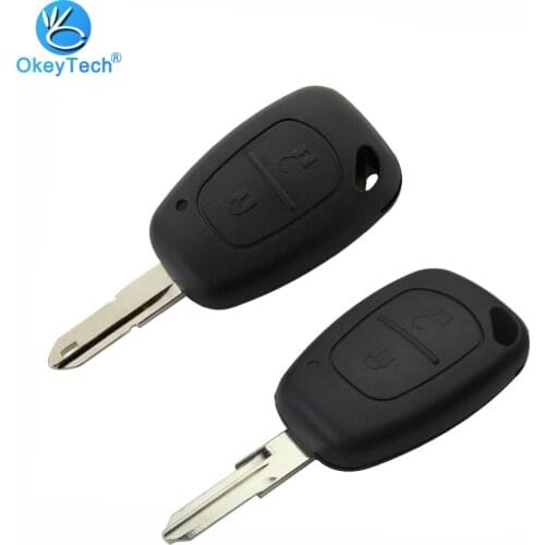 OkeyTech 2 Button Remote Auto Car Key Cover Case Shell Fob & VAC102 NE73 Blade for Renault Traffic Master Vivaro Movano Duster