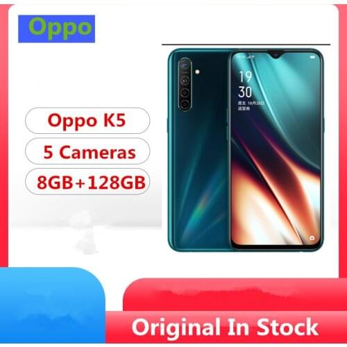 Original Oppo K5 4G LTE Mobile Phone Snapdragon 730G Android 9.0 6.4" Super Amoled 8GB RAM 256GB ROM 64.0MP 30W Vooc Charge