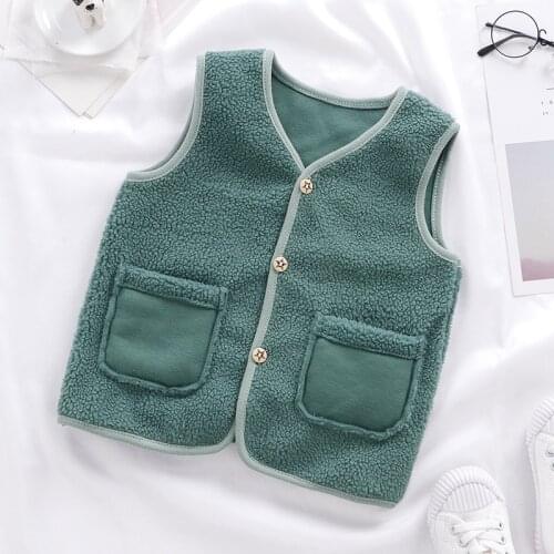2020 Autumn Winter Kids Cardigan Clothing Baby Thick Vest Toddler Girls Boys Polar Fleece Vest Baby Girl Winter Warm Clothes